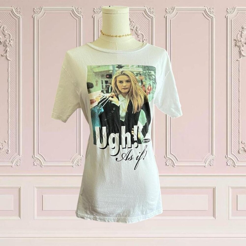 Official Clueless white graphic tee “ugh! as if”